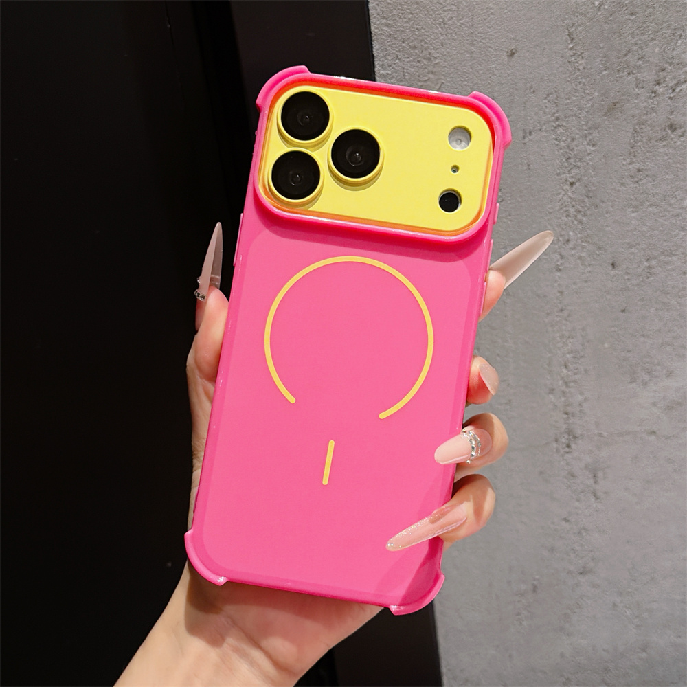 Wireless Charger - เคสโทรศัพท์แบบมีสีตัดกันสำหรับ iPhone 17 16 15 Pro