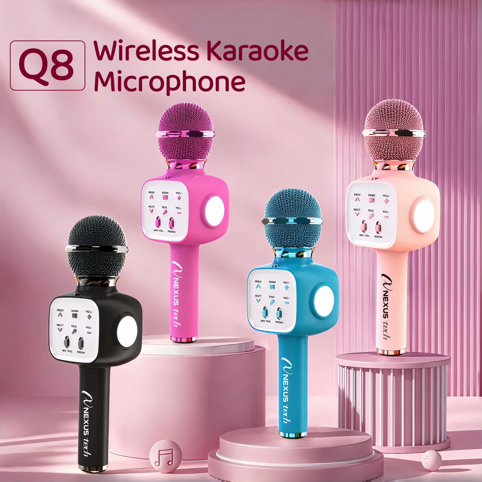 Bluetooth Speaker - เครื่องคาราโอเกะไร้สายพรีเมียมสำหรับฮาโลวีน บลูทูธ 5.2 ลำโพงพกพา เปลี่ยนเสียงได้ ไฟ