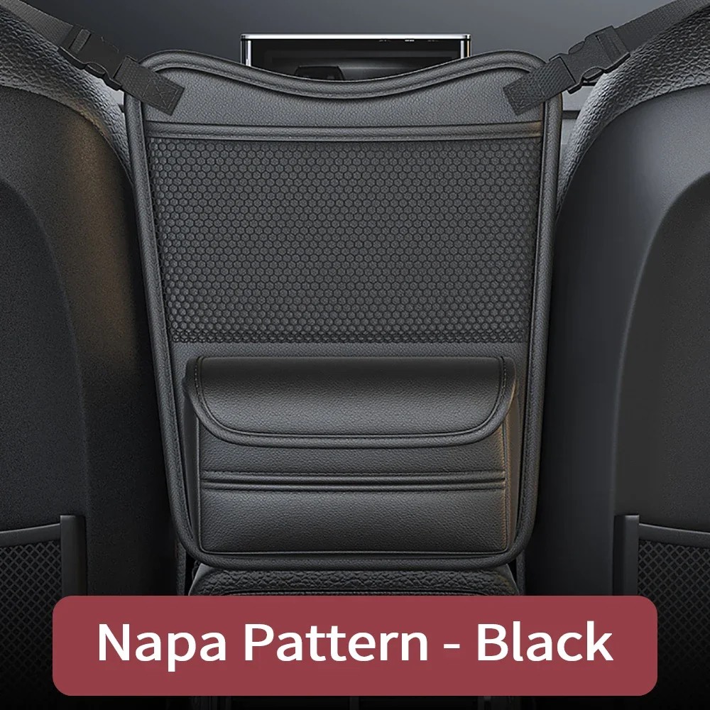 Phone Holder - กระเป๋าเก็บของอเนกประสงค์สำหรับรถยนต์ วางระหว่างเบาะ หนัง PU ที่เก็บกระเป๋าถือ ที่จัดระเบียบ