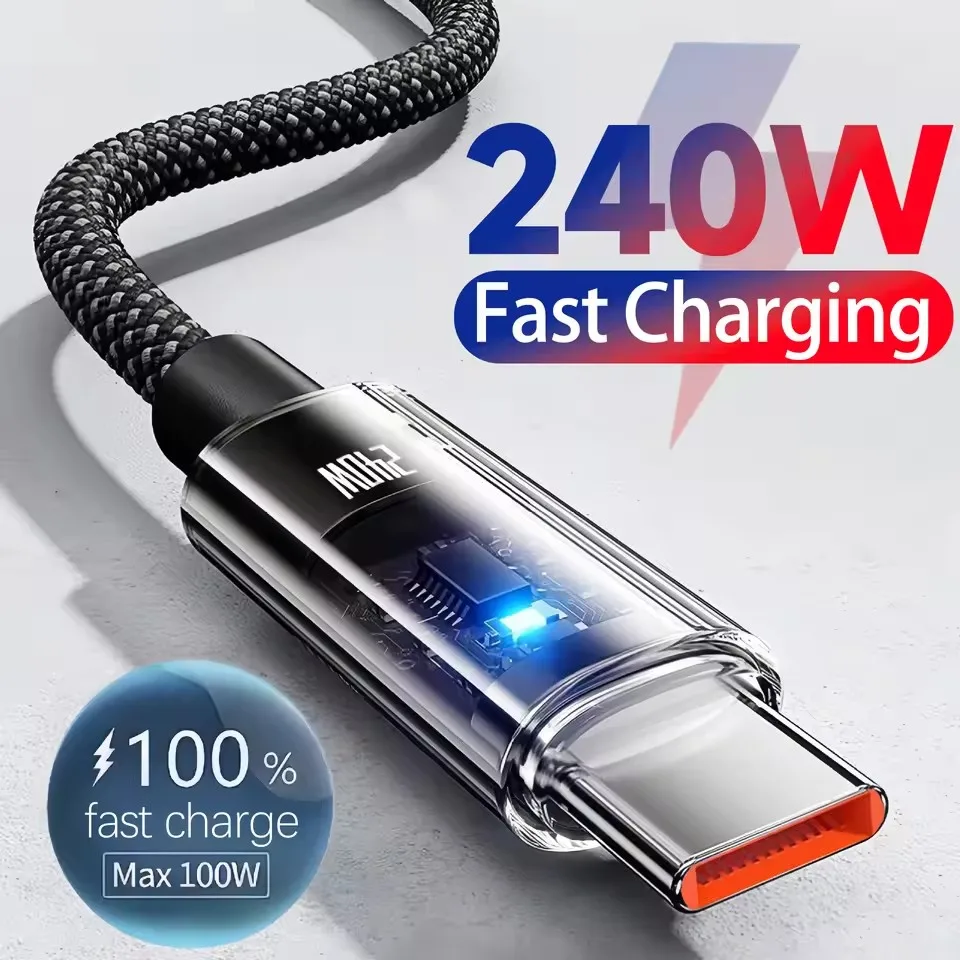Usb Charger - สายชาร์จ USB Type C ไนลอน 240W