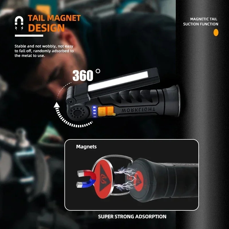 ไฟฉาย LED แบบพกพา COB ชาร์จไฟผ - Power Bank บทวิจารณ์และราคา