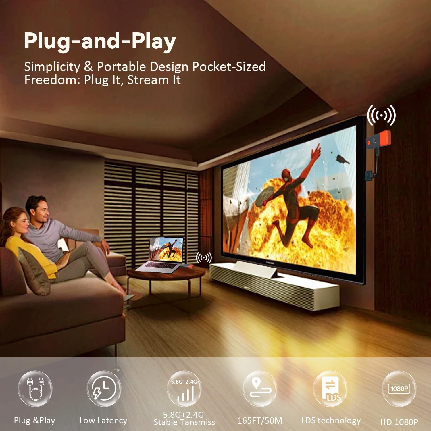 เครื่องส่งสัญญาณวิดีโอไร้สาย 5 - Hdmi Adapter บทวิจารณ์และราคา