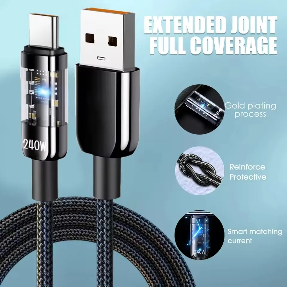 สายชาร์จ USB Type C ไนลอน 240W - Usb Charger บทวิจารณ์และราคา