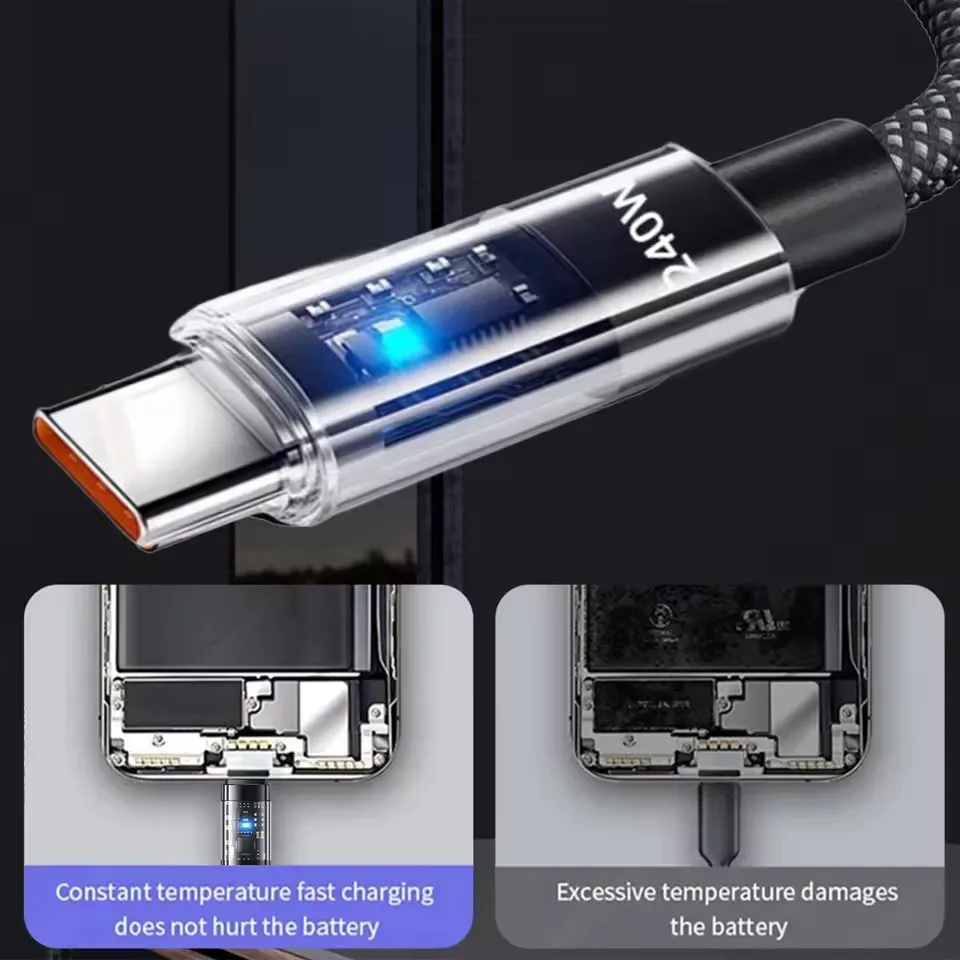 สายชาร์จ USB Type C ไนลอน 240W - Usb Charger บทวิจารณ์และราคา